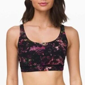 Lululemon Energy sport Bra‎ Floral Illusion Antique White Multi